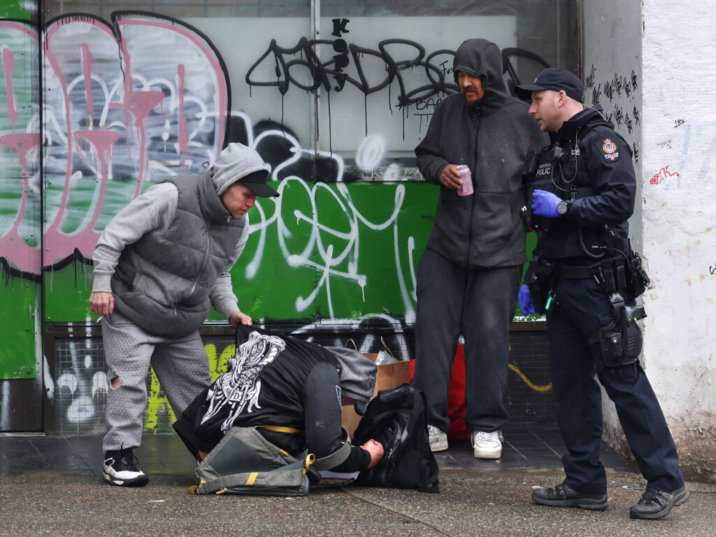 Vancouver Police patrol East Hastings Street
