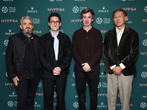 Daniel Battsek, Lance Oppenheim, Nathan Fielder and Dennis Lim pose for a photo at a premiere.