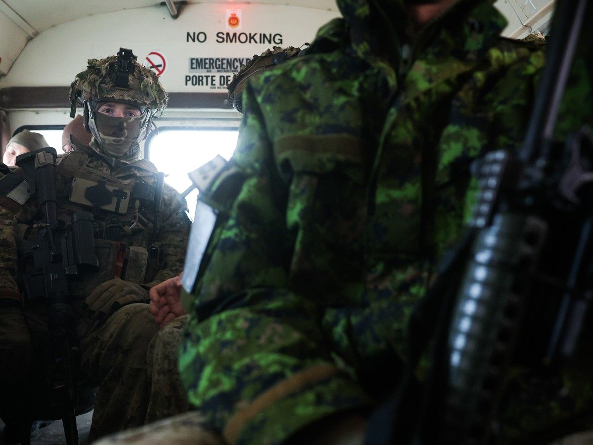 Members of the Canadian Armed Forces (CAF) on a bus during Operation NANOOK-NUNAKPUT, its annual Arctic operation at Resolute Bay, Nunavut on Tuesday, Sept. 8, 2026. Members of the Canadian Armed Forces (CAF) on a bus during Operation NANOOK-NUNAKPUT, its annual Arctic operation at Resolute Bay, Nunavut on Tuesday, Sept. 8, 2026.