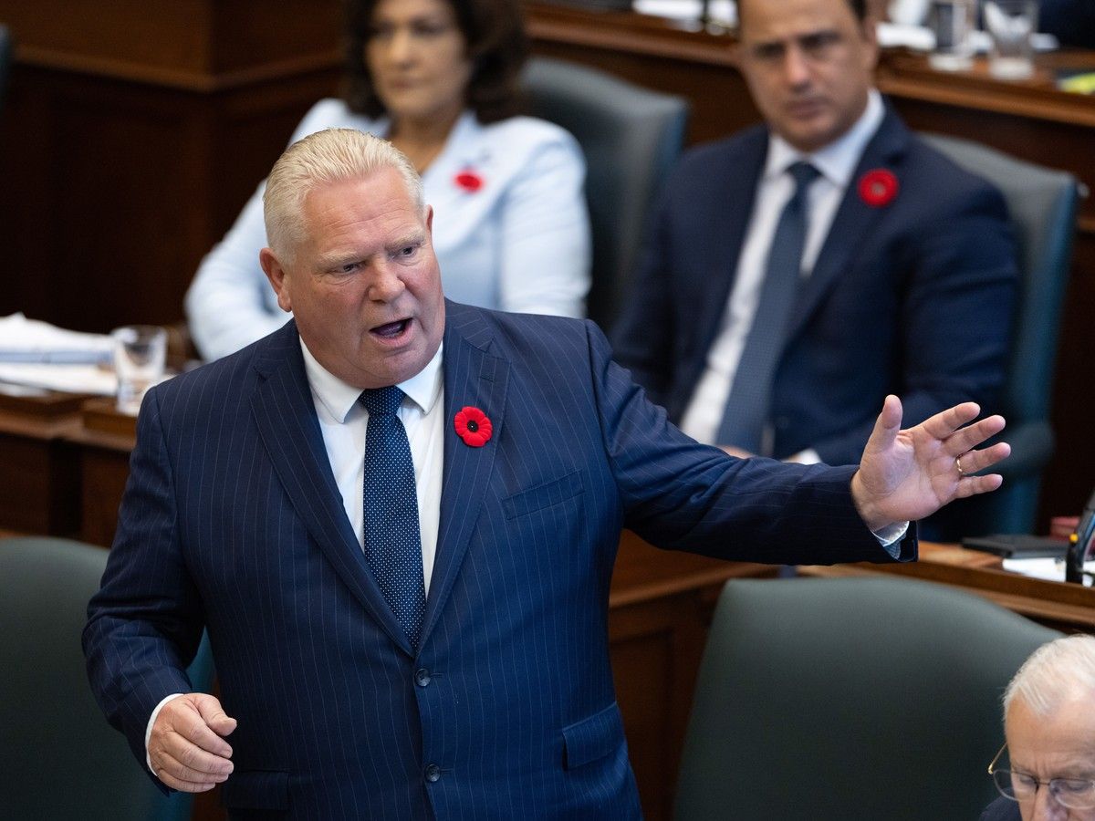 Doug Ford speaks at Queen's Park.
