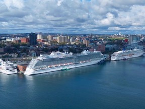 Cruise ships docked at Piers 20, 22 and 23 in Halifax in 2024. Halifax Port Authority