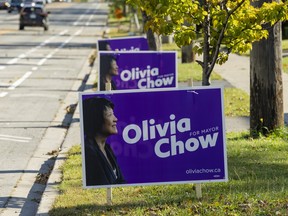 Olivia Chow election signs