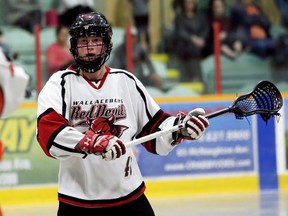 Wallaceburg Red Devils' Kyle Dawson (43) plays against the Point Edward Pacers at Wallaceburg Memorial Arena in Wallaceburg, Ont., on Thursday, April 26, 2018. Mark Malone/Chatham Daily News