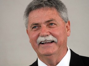 Milwaukee Brewers general manager Doug Melvin speaks to the audience after his induction into the Canadian Baseball Hall of Fame in St. Marys, Ont., on Saturday, June 23, 2012.     (Postmedia Network file photo)