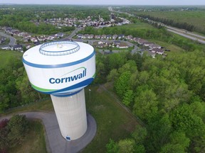 The City of Cornwall released this photo of its water tower in the city’s northeast, after its recent paint job.
Handout/Cornwall Standard-Freeholder