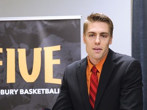 Logan Stutz is the head coach and GM of the Sudbury Five basketball team. Stutz was introduced to the community at a press conference held at the Sudbury Community Arena in Sudbury, Ont. on Thursday August 9, 2018.