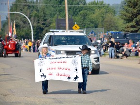 The Fort Assiniboine's Hamlet Hoedown began with a parade Saturday morning. Some of the floats included local businesses, the Whitecourt Fire Department and Woodlands County.