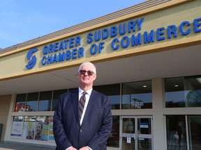 David Boyce, past board chair of the Greater Sudbury Chamber of Commerce, spoke to the media at a press conference at chamber headquarters in Sudbury, Ont. on Friday August 17, 2018. The chamber is calling on Greater Sudbury candidates running for mayor and council to adopt the chamber's 2018 municipal election platform. John Lappa/Sudbury Star/Postmedia Network