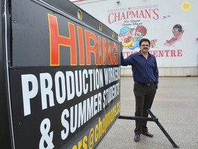 Ashley Chapman, vice president of Chapman's Ice Cream in Markdale, sourced and purchased two freezers capable of reaching temperatures below -70 C once he learned the super freezers would be needed to store the COVID-19 vaccine. Rob Gowan/Owen Sound Sun Times