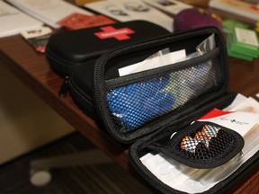 A naloxone kit on display at an International Overdose Awareness Day event at the Redpoll Centre on Frday, August 31, 2018. Vincent McDermott/Fort McMurray Today/Postmedia Network