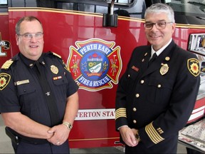 Perth East Fire Department Chief Bill Hunter, right, is disappointed in the decision to decommission the Ontario Fire College in Gravenhurst. (The Beacon Herald file photo)