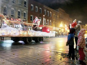 Santa and his reindeer roll down Dundas Street during the Woodstock Santa Claus Parade. (Sentinel-Review file photo)