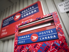 A mail box is seen outside a Canada Post office in Halifax on Wednesday, July 6, 2016. Union negotiators say there was little progress made in the two-and-a-half weeks that a special mediator was assigned to the Canada Post labour dispute. THE CANADIAN PRESS/Darren Calabrese