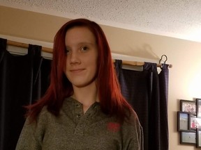 Brockville Police have released this image of Jessie Edgley, 15, who has been missing since Sunday night. (SUBMITTED PHOTO)