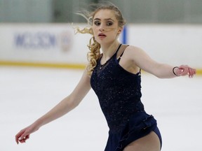 Alyssa Logan of the Stratford Skating Club performs during the Super Series event at the Rotary Complex on Saturday Dec. 15, 2018. File photo