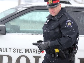 Sgt. Ray Magnan, of Sault Ste. Marie Police Service, attends a Festive RIDE launch at city police headquarters in Sault Ste. Marie, Ont., on Wednesday, Dec. 5, 2018. (BRIAN KELLY/THE SAULT STAR/POSTMEDIA NETWORK)