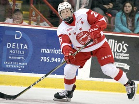 Soo Greyhounds winger Dominic Mufarreh (BRIAN KELLY/THE SAULT STAR/POSTMEDIA NETWORK)