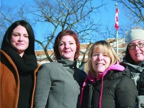 Left to right, Ashley Gapp, Tara Maszczakiewicz, Michele McCleave-Kennedy and Dawn Munro hope to develop an annual demonstration in Sault Ste. Marie on behalf of women.