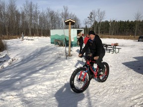 Vic Leroux trying out a fat bike at the Summerstown Trails, in 2019. That season's official opening day was on Jan. 6, 2019. Handout/Cornwall Standard-Freeholder/Postmedia Network

Handout Not For Resale