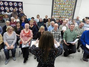 Music director Holly Langohr, centre, conducts rehearsals for a past Ingersoll Choral Society show Sentinel-Review file photo
