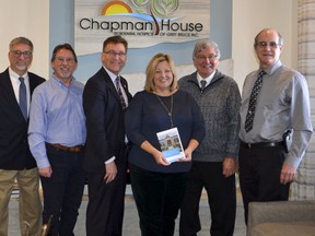 Provincial funding was announced in January 2019 for a hospice which is to be located in Walkerton, which a local group is now trying to expedite. At Chapman House hospice to mark the announcement were, from the left, Residential Hospice Grey Bruce board chair Paul Rowcliffe, executive director Alex Hector, Government Services Minister Bill Walker, the MPP for Bruce-Grey-Owen Sound, Education Minister Lisa Thompson, the MPP for Huron-Bruce, and satellite hospice committee members Maurice Donnelly and Ken Brown, the committee chair, on Wednesday, January 9, 2019 in Owen Sound, Ont. Scott Dunn/The Owen Sound Sun Times/Postmedia Network