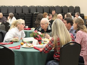 The 12th annual Hanna Community Christmas Dinner on Dec. 25, started by Karin Miller, was a great success with over 250 plates of food being served to both those who attended the event in person, as well as deliveries made to various homes throughout the area.