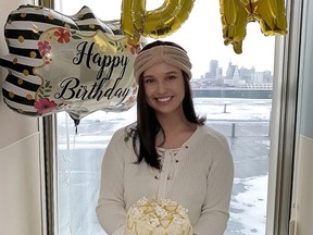 Handout Jocelyn McGlynn decorated this cake to celebrate her new birthday - Tuesday, February 20, 2019 - the day she received a stem-cell transplant in her battle with leukemia.