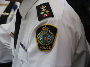 A shoulder flash badge on Cornwall Police Service Chief Danny Aikman's shoulder on Tuesday February 26, 2019 in Cornwall, Ont. Alan S. Hale/Cornwall Standard-Freeholder/Postmedia Network