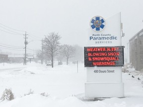 Blizzard, snow, Perth County