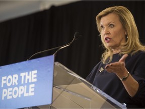 Christine Elliott, Deputy Premier and Minister of Health and Long-Term Care, announces the Government of Ontario's plan for long-term health care system at Bridgepoint Active Healthcare in Toronto in  February.