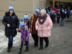 Walkers depart the Rainbow Centre in Sudbury, Ontario during the Coldest Night of the Year fundraising walk, hosted by the Samaritan Centre in support of the homeless and those living in poverty, on Saturday, February 23, 2019. Ben Leeson/The Sudbury Star/Postmedia Network