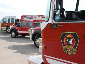 A file photo of fire trucks belonging to the County of Grande Prairie Regional Fire Service.
