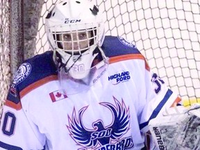 Former Soo Major Thunderbirds standout goalie Noah Zeppa shutout Cochrane Crunch in his first appearance in goal for NOJHL Hearst Lumberjacks.