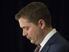 Federal Conservative Leader Andrew Scheer speaks during a press conference in Toronto on Thursday, March 7, 2019. THE CANADIAN PRESS/Chris Young ORG XMIT: chy107