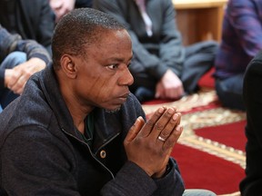 Members of Sudbury's Muslim community attend a service in 2019.