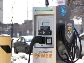 An electrical vehicle charging station.