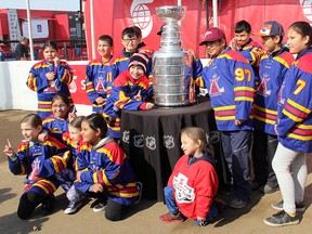 The Stanley CUp was one of the main attractions at Hometown Hockey's stop in Enoch on March 23, 2019. Josh Thomas/Reporter/Examiner
