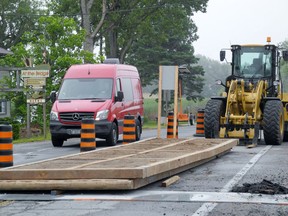 ‘Rig mat’ decking was placed on the causeway between Long Point and Port Rowan in 2018 as a temporary repair for a wooden bridge that is beginning to fail.