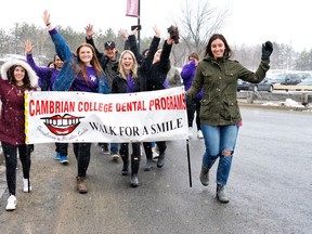 In this file photo, Dental Hygiene and Dental Assisting students from Cambrian College raised $4,687 for community oral health during their annual Walk for A Smile annual fundraiser.  Supplied photo