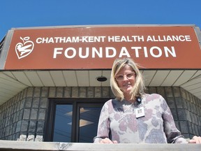 Mary Lou Crowley, president and CEO of the newly-formed Chatham-Kent Health Alliance Foundation, is shown outside the organization's building on Ursuline Avenue in Chatham April 3, 2019. The foundation is an amalgamation of the Foundation of Chatham-Kent Health Alliance, the Public General Hospital Foundation of Chatham and the Sydenham District Hospital Foundation.