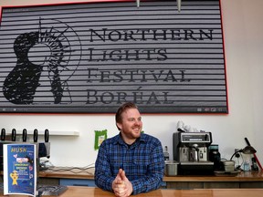 Max Merrifield, executive artistic director of Northern Lights Festival Boreal, announces the festival lineup at a press conference in April.