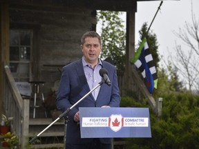 Andrew Scheer, leader of Canada's Conservative Party and leader of the Official Opposition, was in Aylmer on Wednesday, May 22, 2019 to announce his party's plan to tackle human trafficking. (Kathleen Saylors/Woodstock-Sentinel-Review)