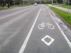 Brantford has 15 kilometres of on-road bike lanes.
