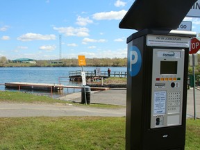 The newly-installed parking kiosk installed at the RCAFA Wing boat launch pictured on Thursday May 16, 2019 in Cornwall, Ont. Alan S. Hale/Cornwall Standard-Freeholder/Postmedia Network
