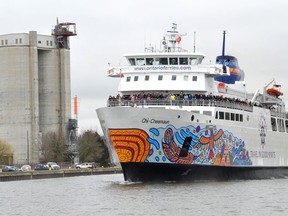 The Chi-Cheemaun normally sails between Tobermory and South Baymouth, Manitoulin Island, but it has been docked indefinitely due to COVID-19. File photo