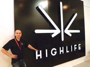 Eugene Konarev, manager and brand creator of Highlife, stands inside the cannabis retail outlet on Marcus Drive.