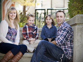The Garrett family – Carla (left) and Mark (right) with Xavier and Mackenzie in a 2014 file photo. SUBMITTED PHOTO
