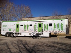 A mobile mammogram trailer operated by Alberta Health Services. Supplied Image