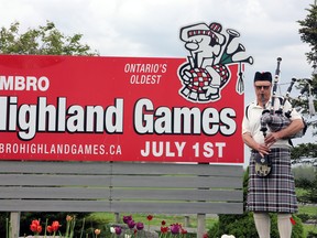 Piper Angus Thomson, a board member of the Zorra Caledonian Society, plays the bagpipes outside the home of the Embro Highland Games. After one year in Woodstock, the 82nd edition of the Games return to Embro on July 1, 2019. 

Doug Ferguson/Special to the Sentinel-Review