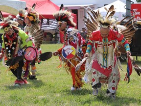 Traditional Dancers perform during the 16th Annual Peace River Pow Wow.
